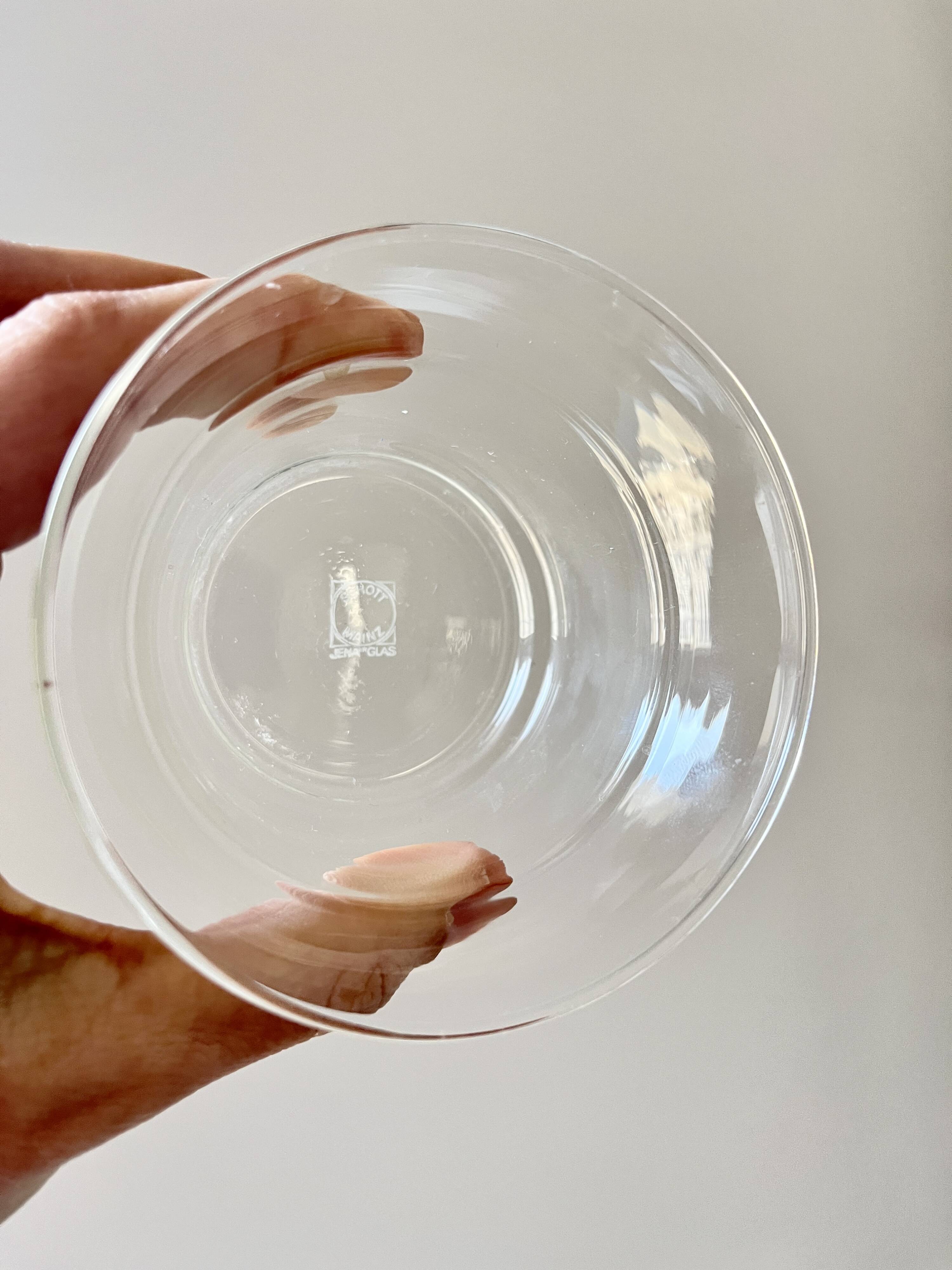 Vintage Jena Borosilicate Glass Tea Cups Set of 6 + Saucers,  GDR, 1960s