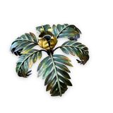Palm leaf chandelier in painted sheet metal, 1970s