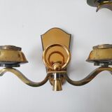 Pair of vintage bronze wall lamps house Libéros 1950