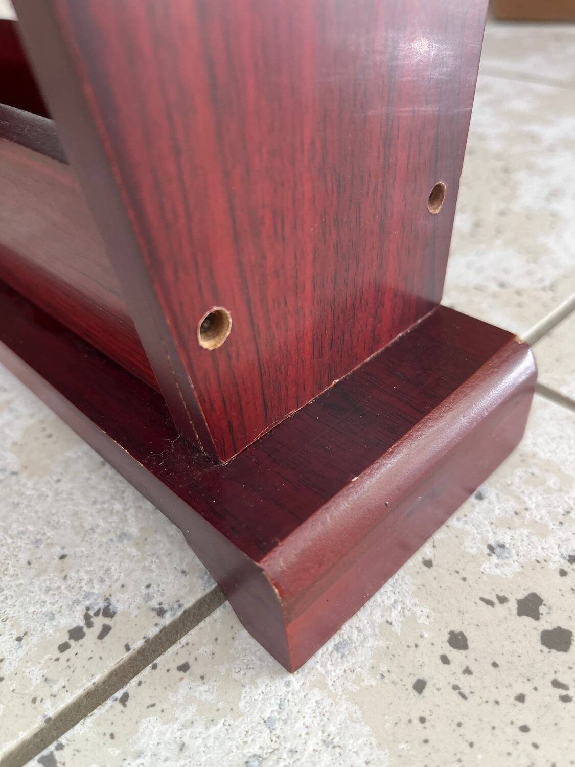 Art Deco magazine rack in mahogany color from the 60s