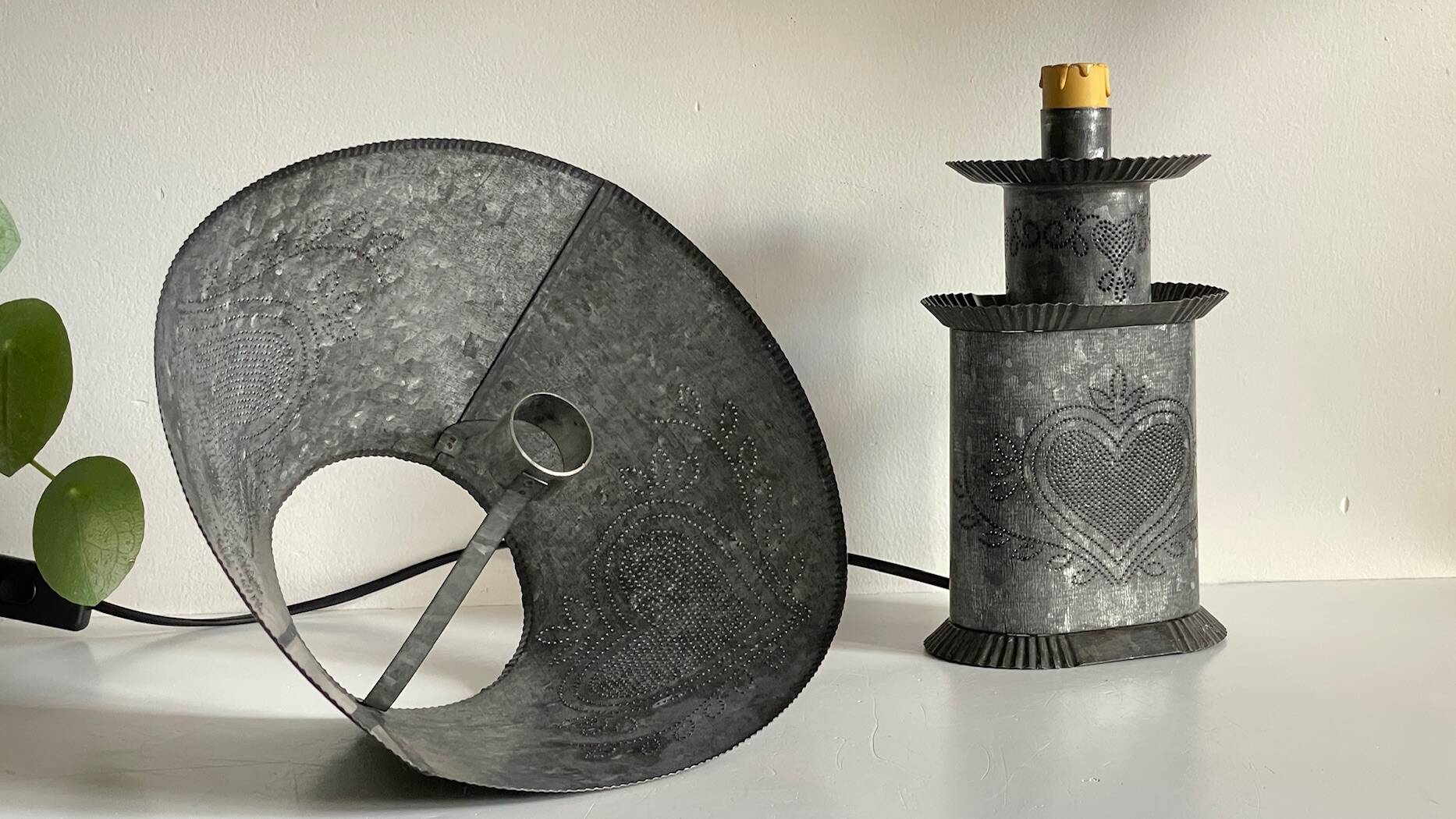 Heart Lamp Zinc Vintage