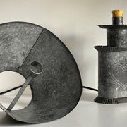 LAMPE Coeur ZINC Vintage
