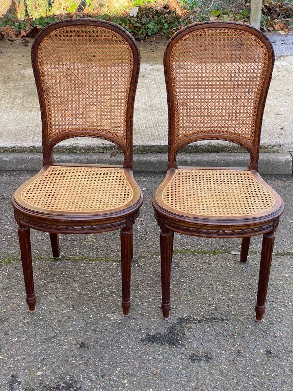 2 chaises cannées Louis XVI du 19ème