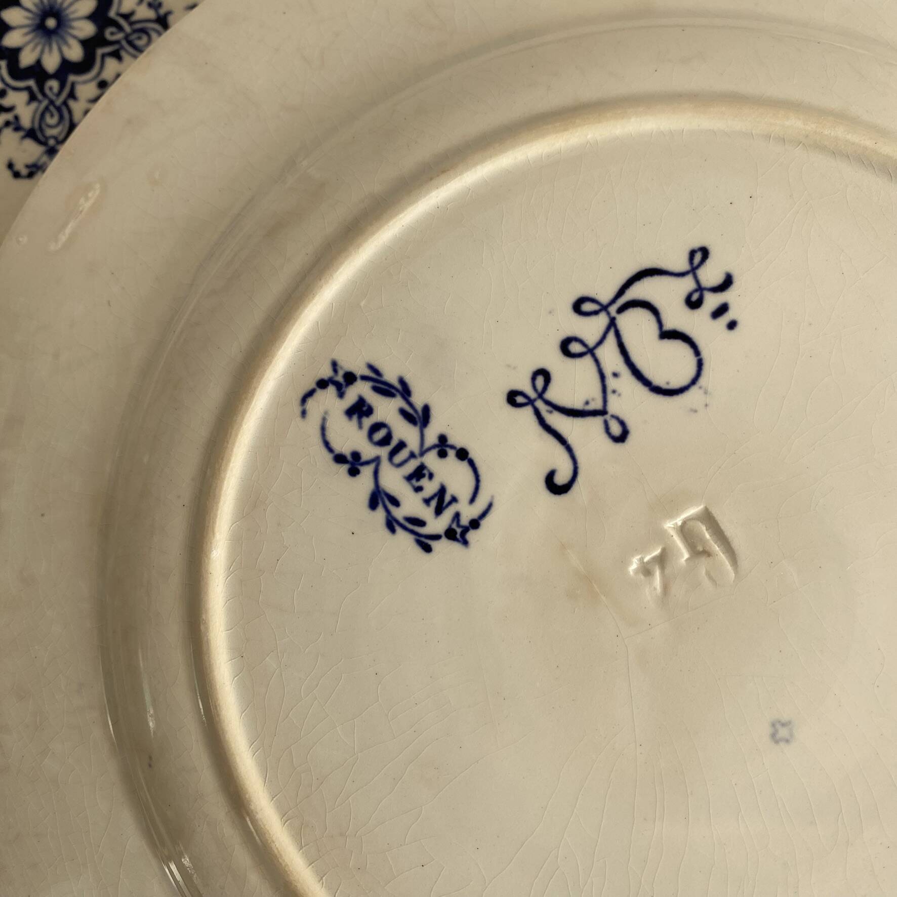 Flat ironstone plates "Rouen" Jules Vieillard Bordeaux