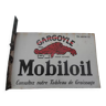 Enamelled plate Mobiloil gargoule double-sided flag