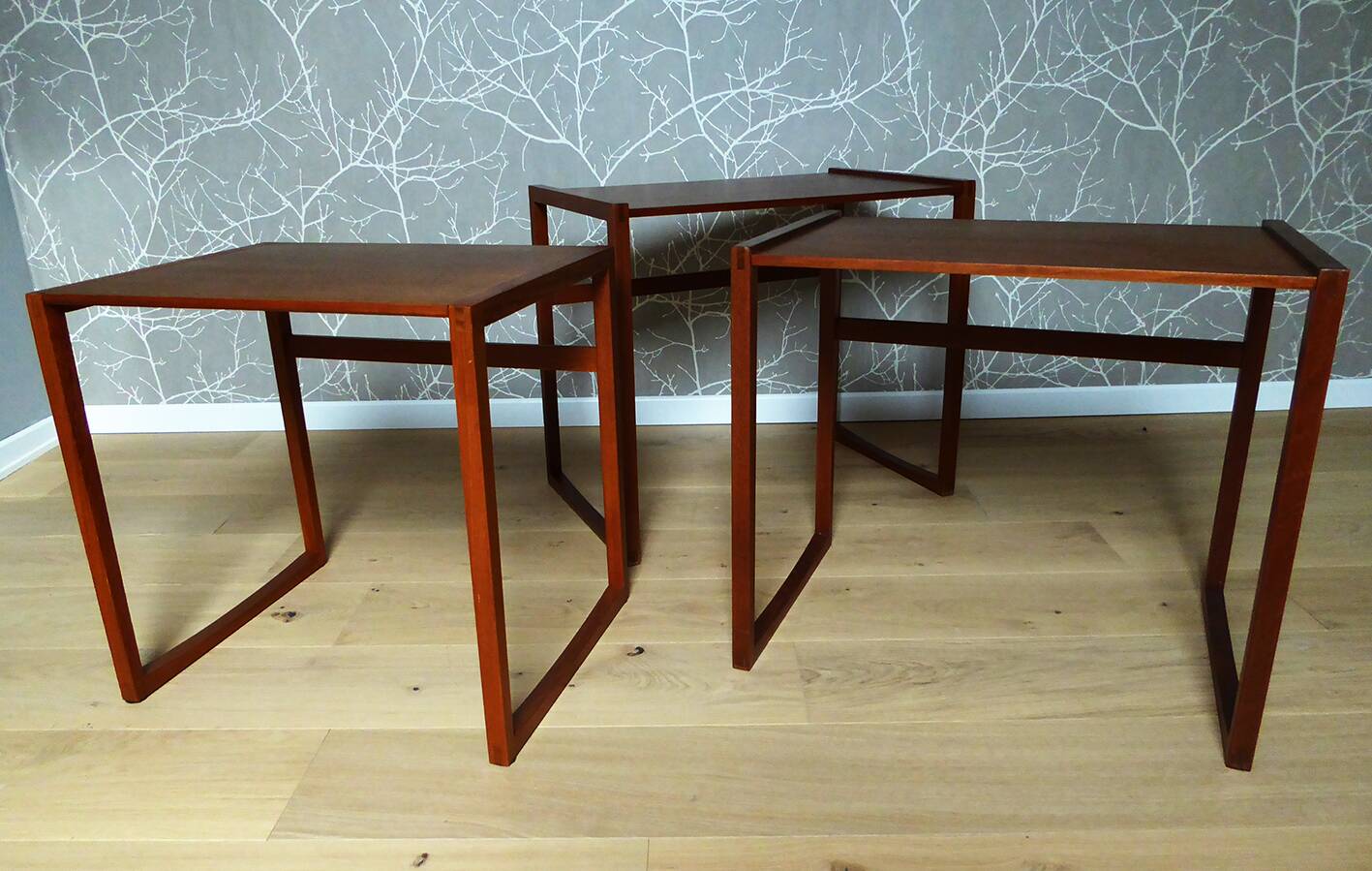 Small teak nesting tables