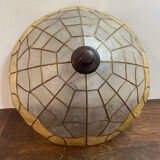 Ceiling light in mother-of-pearl and brass