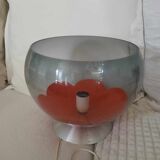 Table lamp in plexiglass and orange flower 70's