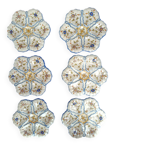 6 assiettes à huîtres