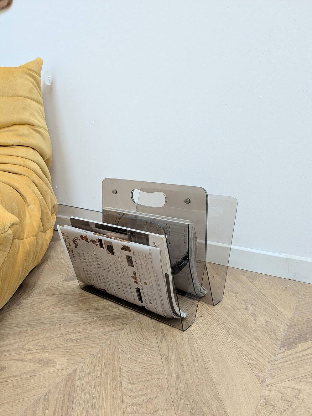 Vintage plexiglass magazine rack