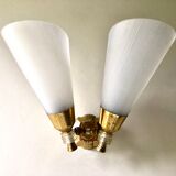 Applique double flambeau plexiglas 1950