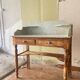 Antique solid wood dressing table with marble top
