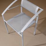 Vintage ‘Carrè VI’ metal arm chairs by Fly Line Italy 1990s