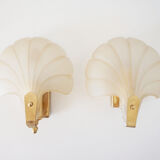 Pair of glass shell sconces