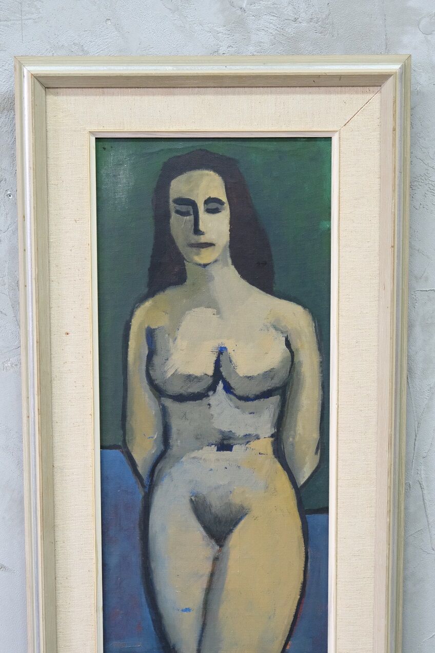 Nude, Swedish Modern Signed Painting, 1960s, Oil on Canvas, Framed