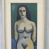 Nude, Swedish Modern Signed Painting, 1960s, Oil on Canvas, Framed