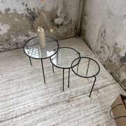 Tables basses gigogne métal et verre années 50