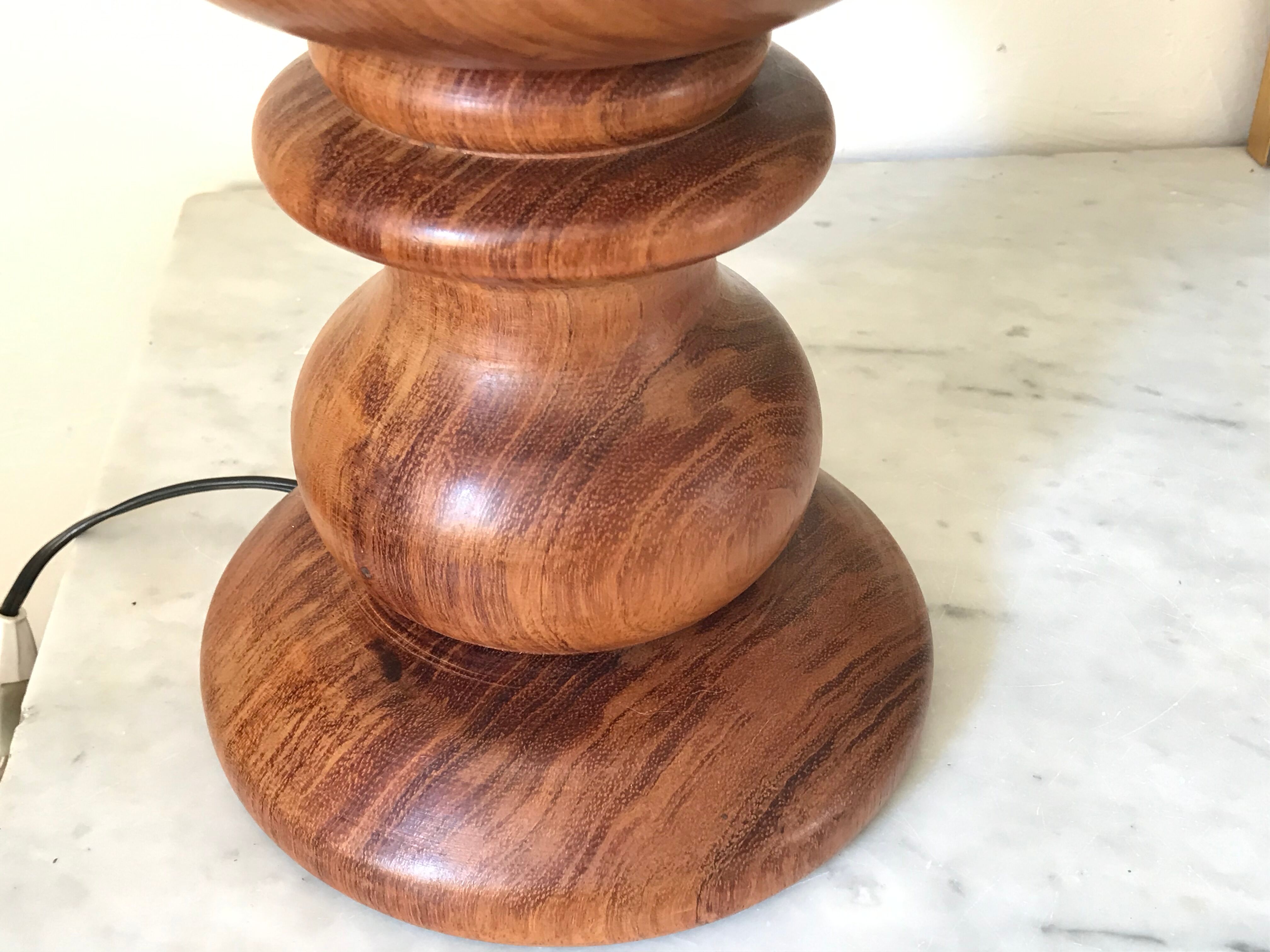 Turned wooden lamp 56cm
