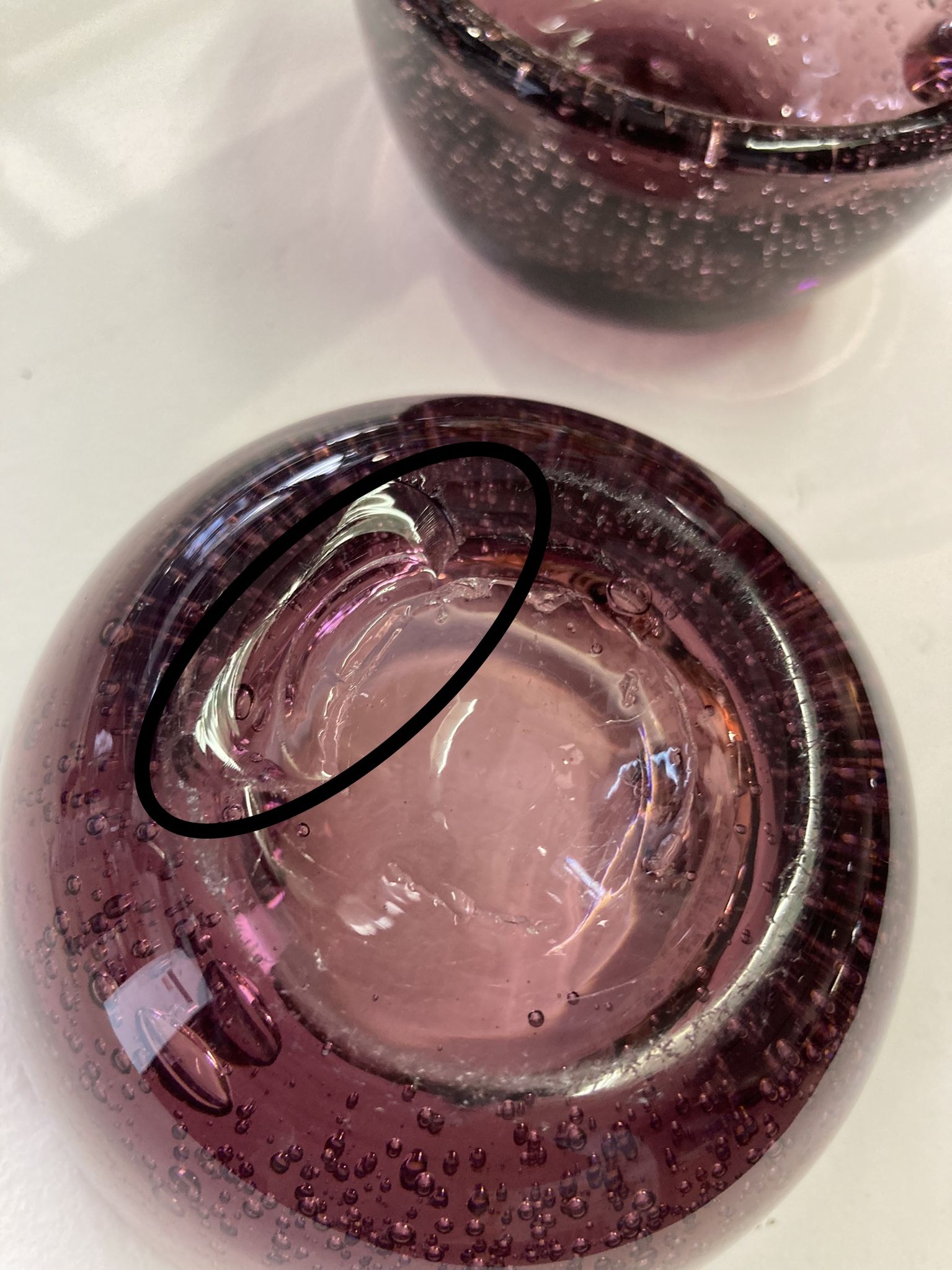 Pair of bubble glass ashtrays