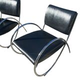 2 Fauteuils Design en métal chromé, 1980