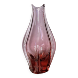 Glass vase, designed by M. Klinger, Železny Brod Sklo, Czechoslovakia, 1960s.