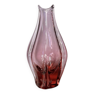 Glass vase, designed by M. Klinger, Železny Brod Sklo, Czechoslovakia, 1960s.