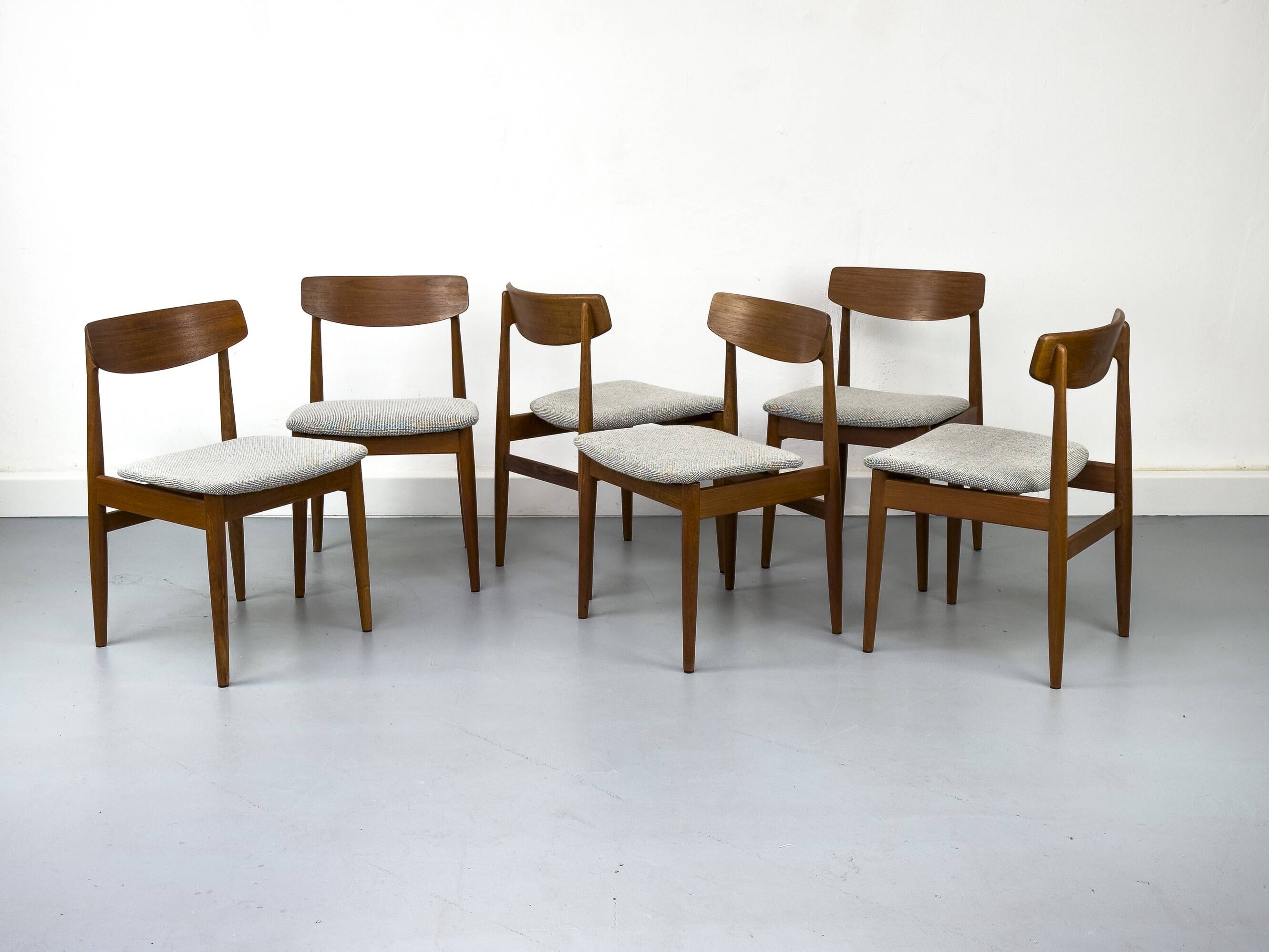 Teak and wool dining chairs by Casala, 1960s, set of 6