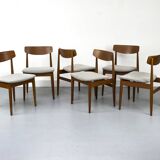 Chaises de salle à manger en teck et laine par Casala, années 1960, lot de 6
