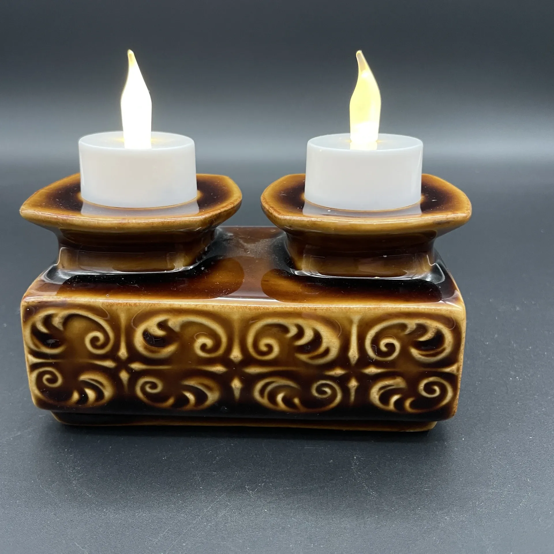 Double ceramic candlestick Ditmar Urbach – Czechoslovakia – Style A