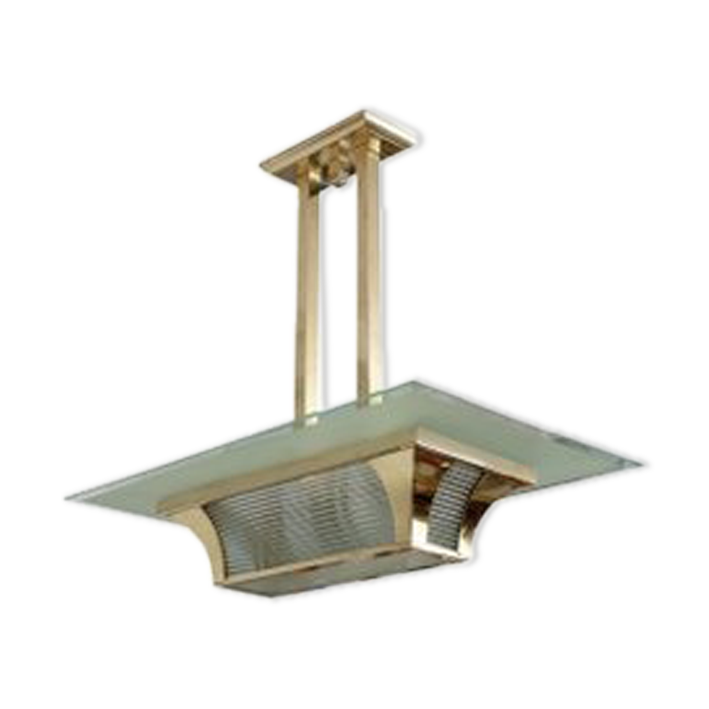 Brass art deco Atelier Petitot ceiling light