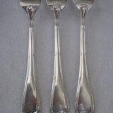 Fish service and its 6 silver-plated cutlery, crossed ribbon model