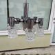 Vintage ceiling lamp in chrome plated and glass cut from targetti 1970 - 6 lamps