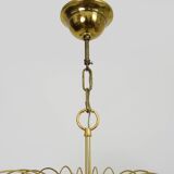 Large and old crown chandelier with pendants, 4 levels, 3 lights, 70s-80s