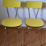 Set of yellow formica chairs