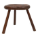 Hand-Carved Wood Tripod Stool, France, 1900s