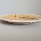 Decorative plate signed Vallauris handmade decor / fish / painting / 1950 / French riviera / Mid-Century / 20th century