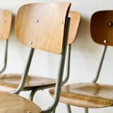 Chaises d'école vintage, lot de 6