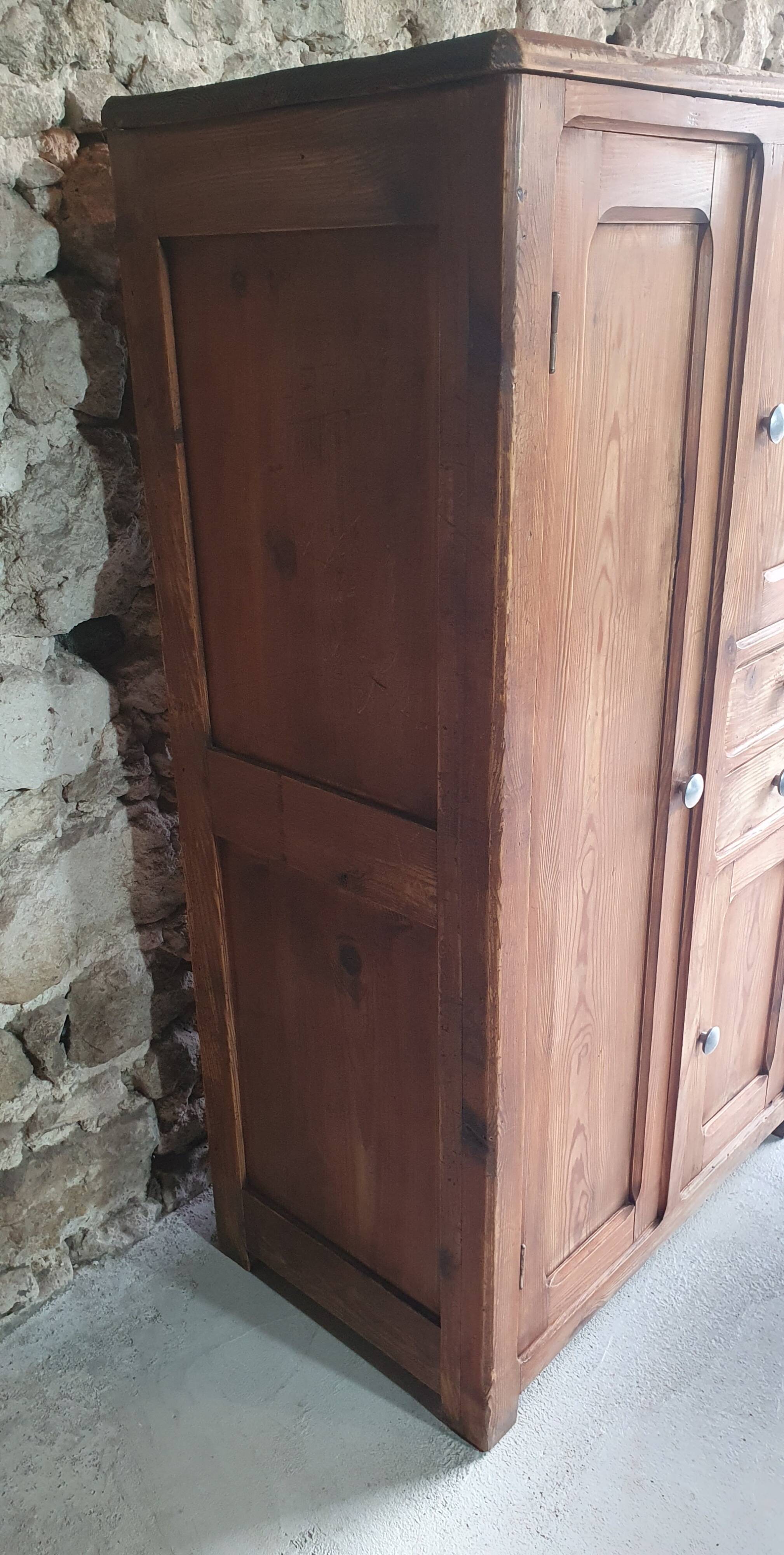 Small cabinet made of raw wood