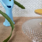 Glass and gold metal cake display - vintage