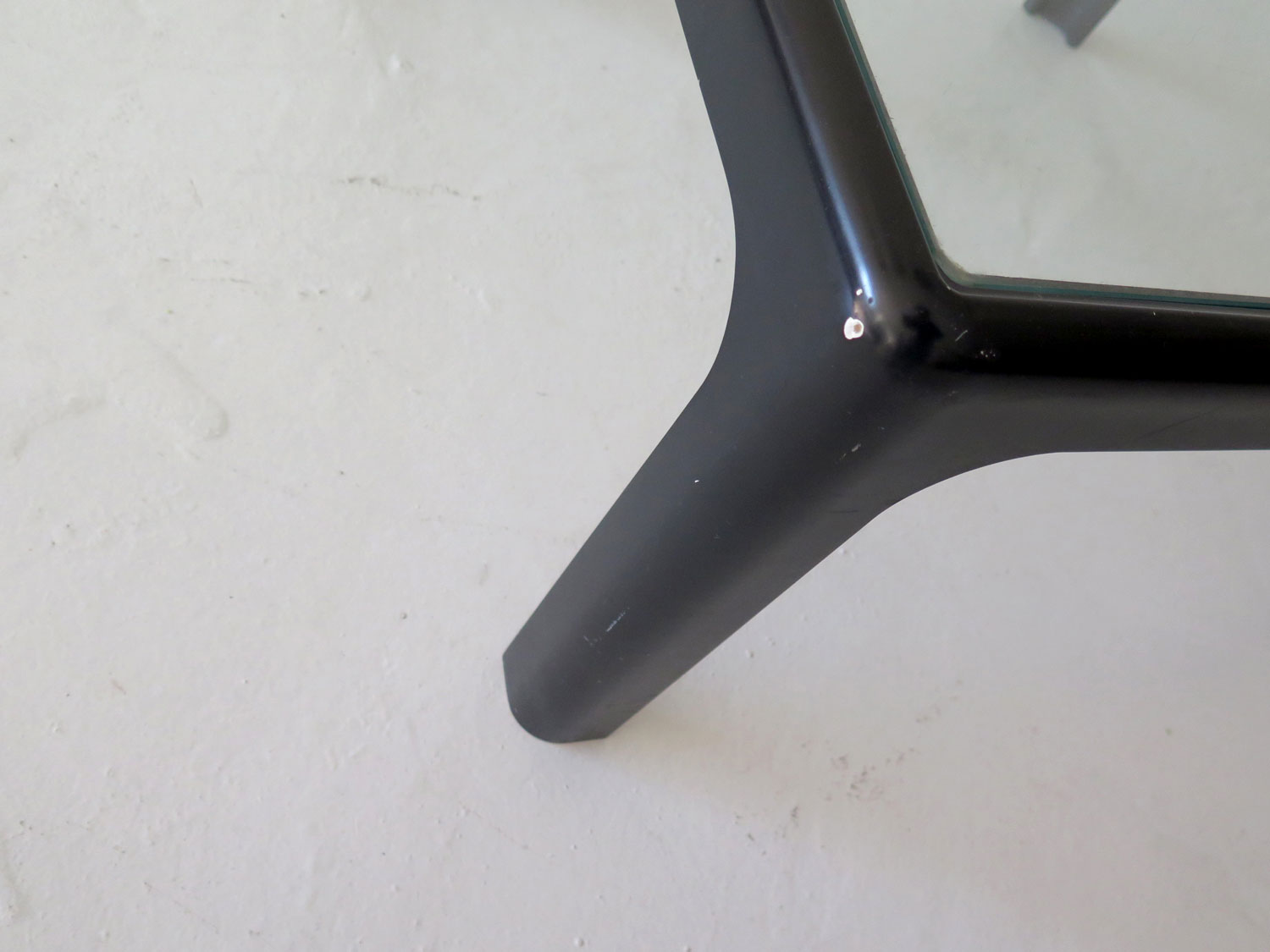 Italian glass top coffee table, 1970s