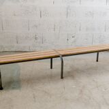 School bench grey metal