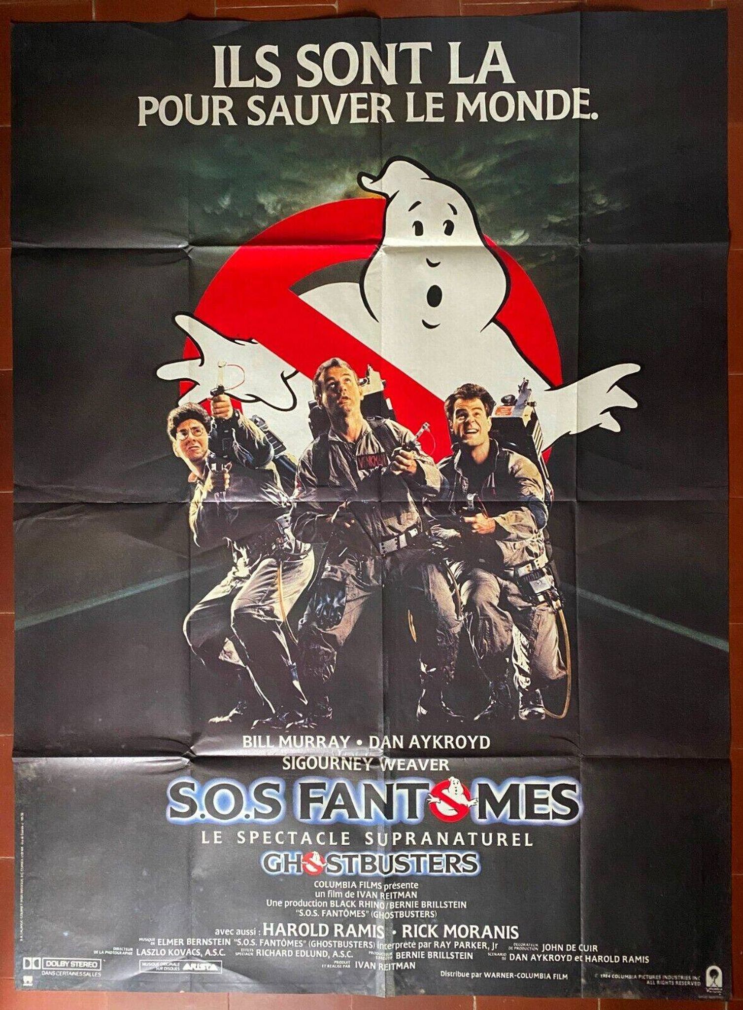 Original cinema poster "Ghostbusters" Bill Murray 120x160cm 1984