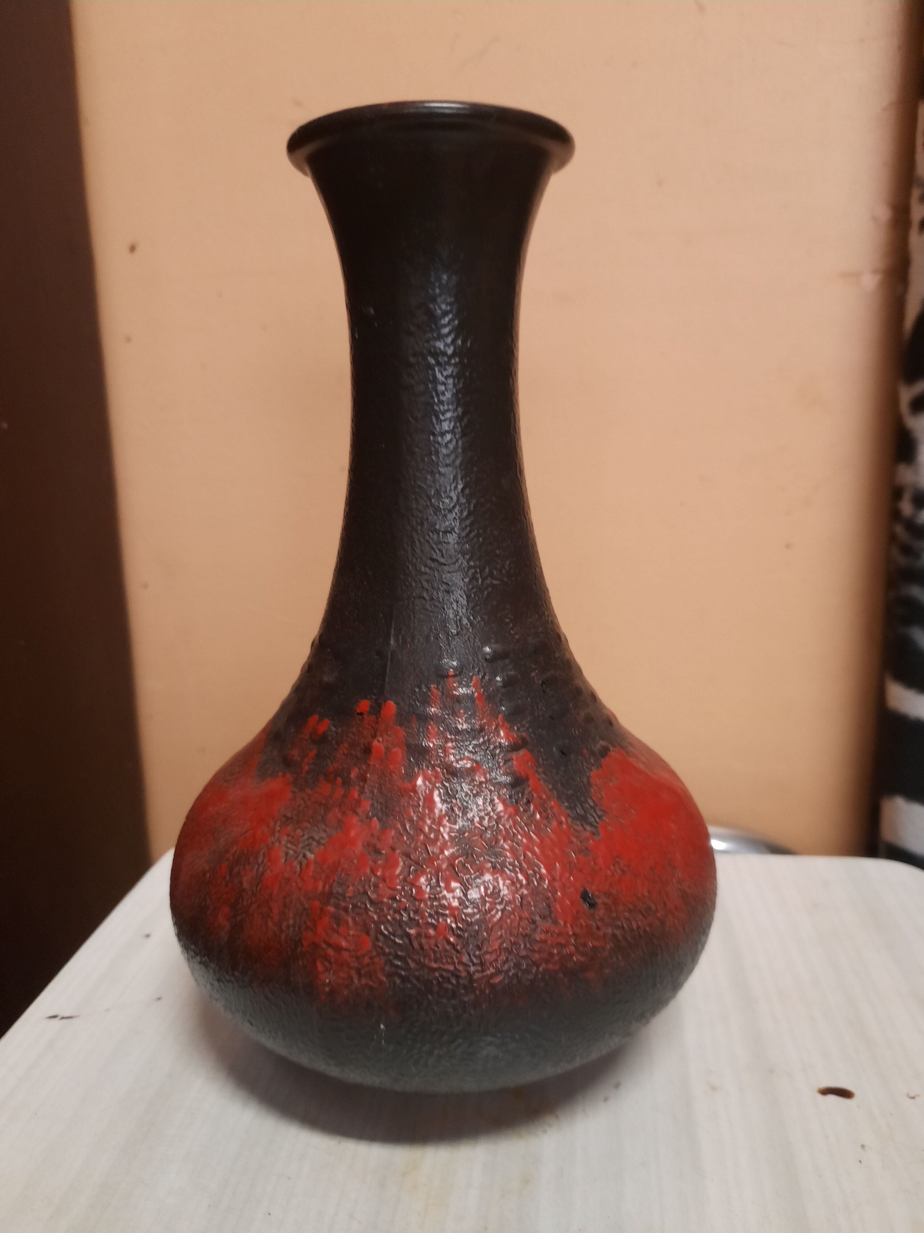 Painted glass vase