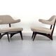 Lounge chairs with new fabric, 1950s, Set of 2