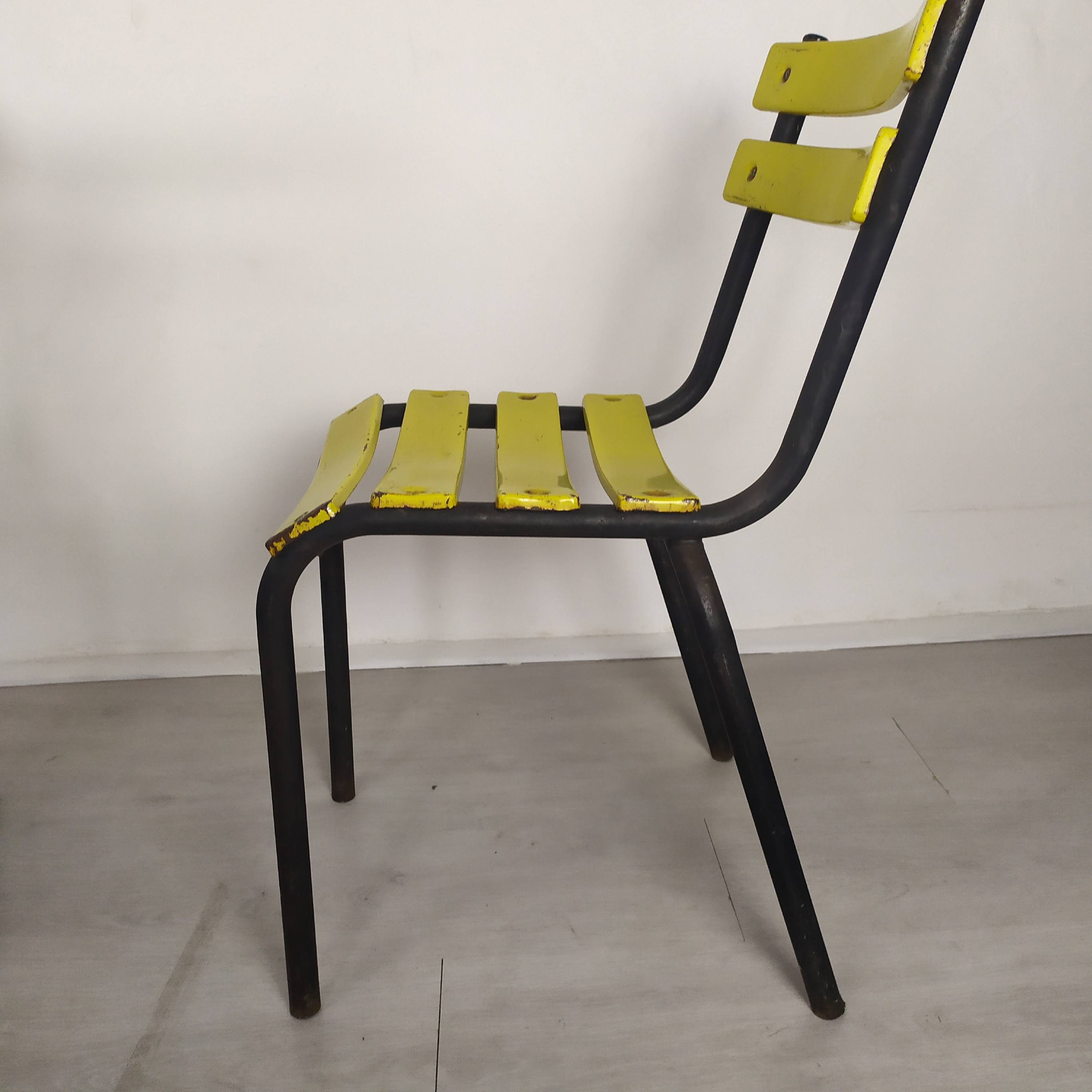 18 yellow metal bistro chairs