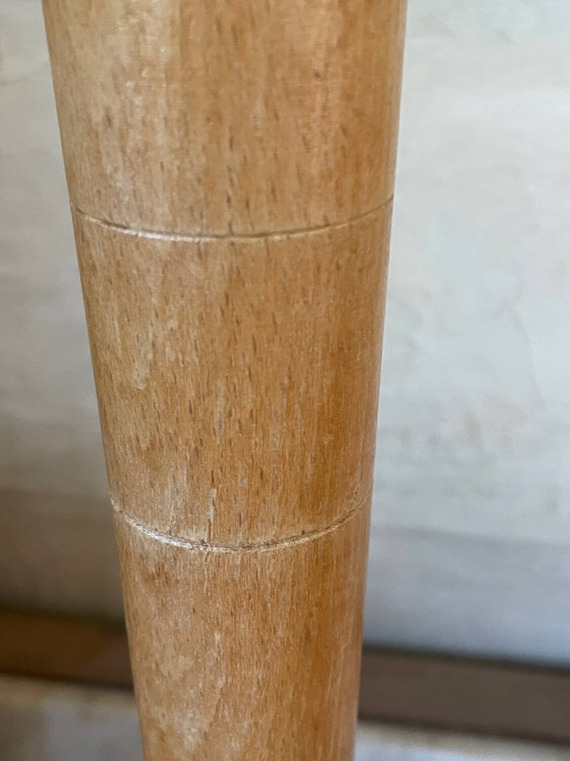 Pied de lampe hêtre et laiton style Mazda