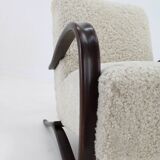 1930s Jindrich Halabala Thonet H-269 Armchair in Sheepskin, Restored