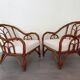 Paire de fauteuils en rotin torsadé 