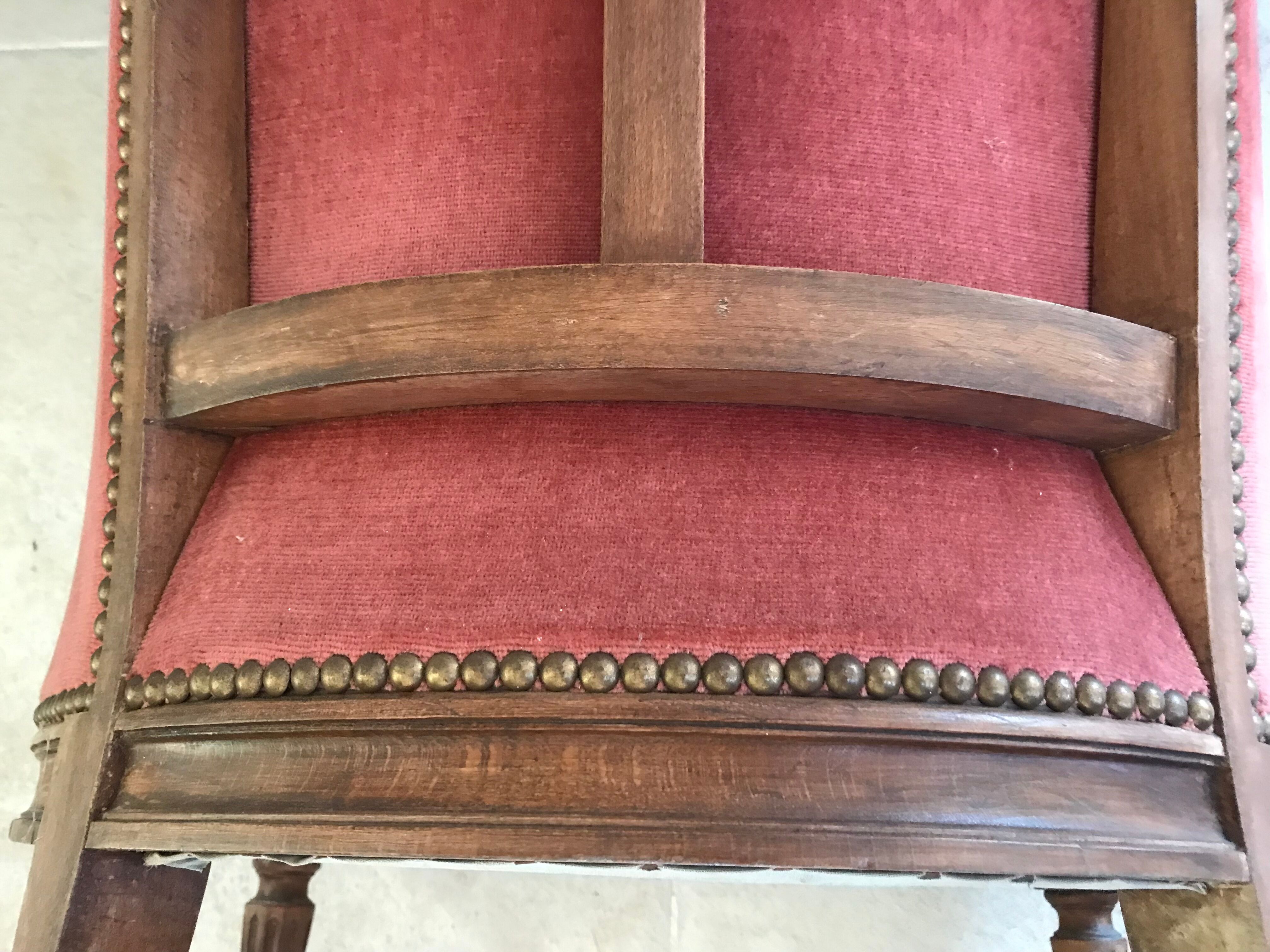 Velvet shepherdess armchair