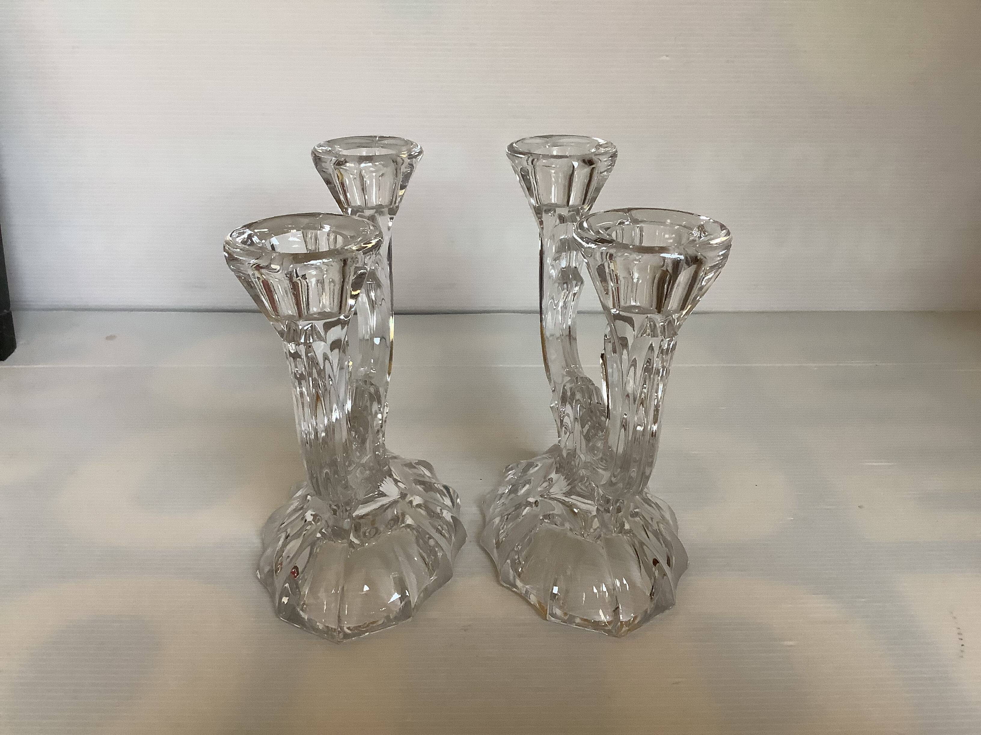 Pair of two-light Art Deco candlesticks